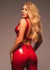 BOOTY-PUMP VINYLLEGGINGS IN ROT